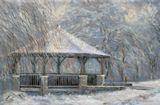 Winter Storm -Virginia Tech Gazebo In Snow-SOLD