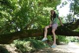 Helen In Tree at Hwy 14 Spot