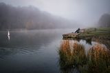 Sailing on a foggy day.