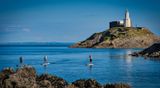 Enjoying the calm waters at Mumbles Head.