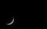 Crescent moon and Venus, January 2025.