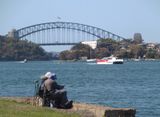 Elderly couple fishing
