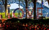 Virginia is for Lovers under the Coleman Memorial Bridge over the York River in Yorktown Virginia