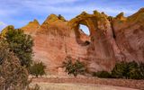 A view of Window Rock in the Tribal Park in the Navajo Nation at Window Rock