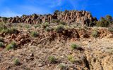 Rocky outcropping above the road in the Salt River Canyon