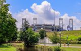 The Tom Benson Hall of Fame Stadium adjacent to the Pro Football Hall of Fame