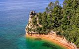 Miners Castle as seen from the Miners Castle Scenic Overlook in Pictured Rocks NL