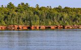 Devils Island, north shore sea caves and sandstone formations, in Apostle Islands NL