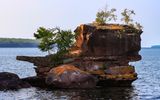 Sandstone formation on the northern tip of Hermit Island in Apostle Islands NL