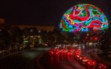 Colorful moving display at The Sphere in Las Vegas