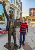 With the Lute Olson statue outside the Arizona Hall of Champions, Tucson 