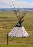 Blackfoot people teepee in Buffalo Jump WHS