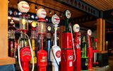 Gasoline pumps in the Gasoline Alley Museum in Heritage Plaza in Heritage Park