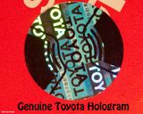 Genuine Toyota Hologram