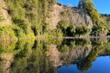 Ohau River, Gladstone reserve, calm pool beside the cliff