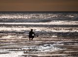 Looking at the sea before entering - Paritutu Beach, New Plymouth