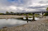 3 April 2025 - The newly completed clip on cycle lane on the Otaki River Bridge