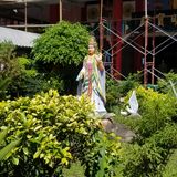  Goddess in garden with sea creatures & birds. Other part of temple was closed to visitors. 