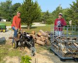 Mason helping with splitting wood