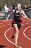 Grace running the 4x100 relay (8th grade)