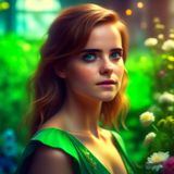 Emma Watson in a Green dress in a Fantasy World 15.jpg