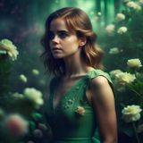 Emma Watson in a Green dress in a Fantasy World 06.jpg