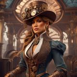 Jennifer Lopez in Belle Epoque clothes in a Steampunk world 4.jpg