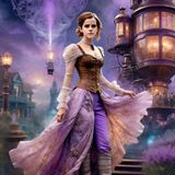 Emma Watson in a Victoriaanse steampunk clothes in a steampunk fantasy world 8.jpg