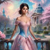 Selena Gomez Standing on a 18 century Palace garden 4.jpg