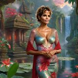 Halle Berry in the jungle of Bali near a Hindu temple 5.jpg