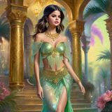 Selena Gomez as a Belly dancing Harem dancer in an arabic palace in a Fantasy World 5.jpg