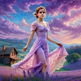 Emma Watson  in a lilac Lace sensual dress in an Lavender field 5.jpg