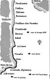Turin dAnglas : les principaux secteurs du N au S