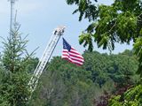 Flag on a fire truck