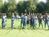 Pikemen execute a fake charge of spectators