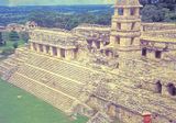 View from Pyramid of Inscriptions, Palenque Mexico. (Lower right NOT the inscriptor)
