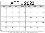 April 2023 Calendars