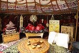 Yurta, traditional portable, round tent used by nomadic people