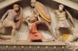 Istanbul Archaeological Museum Alexander Sarcophagus pediment above battle scene 4036.jpg
