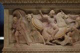 Istanbul Archaeological Museum Alexander Sarcophagus Short side with maybe Gazze battle 4037.jpg