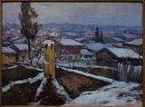 Istanbul Museum of Painting and Sculpture, Snowy landscpe from Istanbul, Sami Yetik 1878-1945 4450.jpg