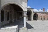 Istanbul Mihrimah Sultan Mosque (Edirnekapı) to left entrance NE side, ahead entrance to courtyard in 2024 5380.jpg