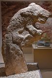 Urfa museum Karahantepe Human statue with leopard on back Neolithic Age in 2024 7376.jpg