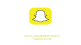 How to unadd Multiple Friends on Snapchat at once 