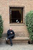 Man and cat, Alhambra