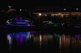 Boat Parade In Front Of Restaurant