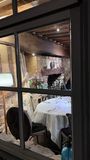 Restaurant window in Honfleur