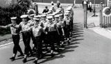 1968, MAY - JIM GREEN OF 02 RECR., UNKNOWN NOZZERS MARCHING OUT OF THE ANNEXE.jpg