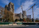 The Notre Dame Cathedral under reconstruction.