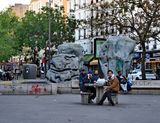 People near the mtro station.
